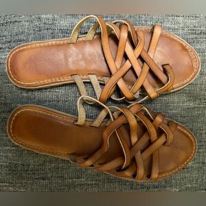 Maurices Brown Woven Leather Sandals